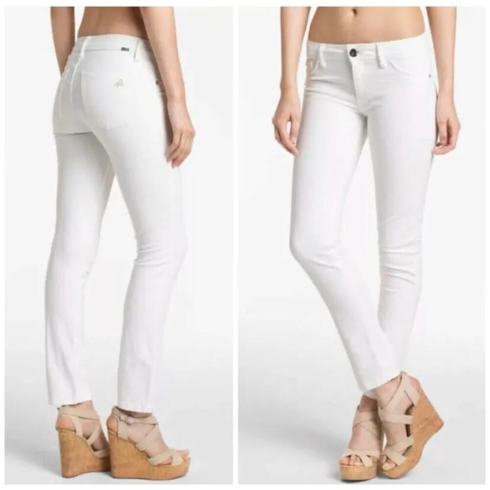 DL1961 Angel mid Rise Skinny Ankle Milk White 4-Way Stretch 360 Comfort Jeans 28
